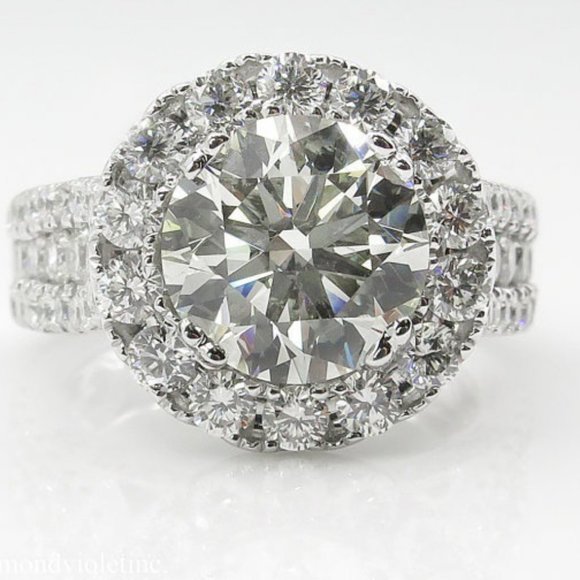 *NEW 925 Silver Round Diamond Halo Engagement Ring - Picture 4 of 4